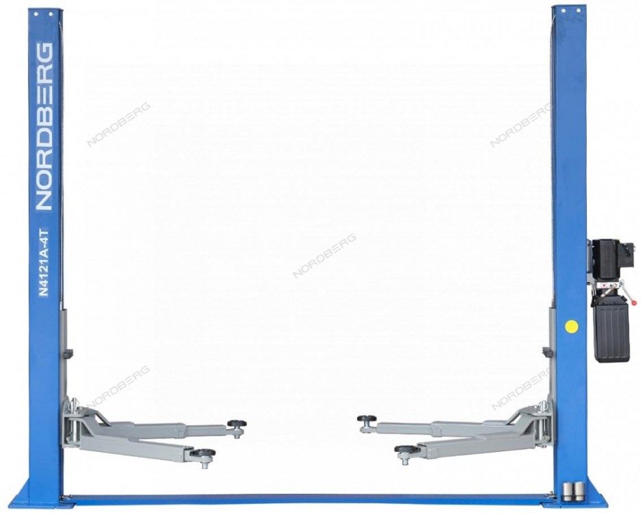 Двухстоечный асимметричный электрогидравлический подъемник NORDBERG N4121A-4T с нижней синхронизацией, г/п 4 т, 220 В